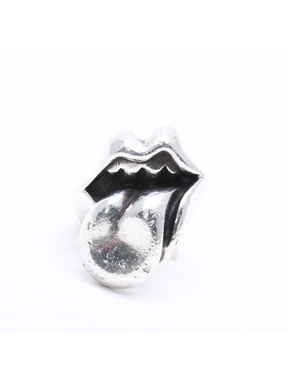 Chrome Hearts Lip Tongue LG Lip & Tan Large Ring 925 Sterling Silver
